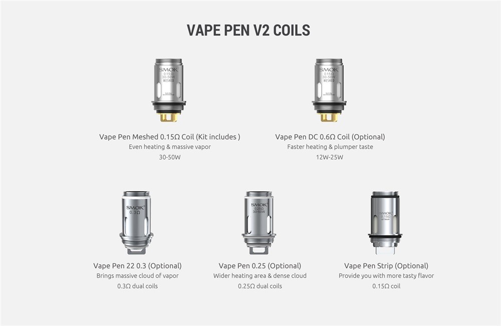 UK SMOK VAPE PEN V2 Compatible COILS
